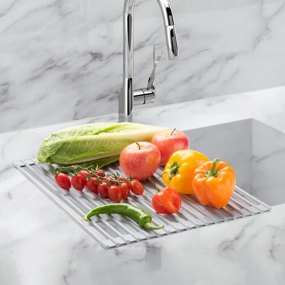 Over the sink Roll up Dish Drying Rack & Strainer NWOT - Picture 4 of 7